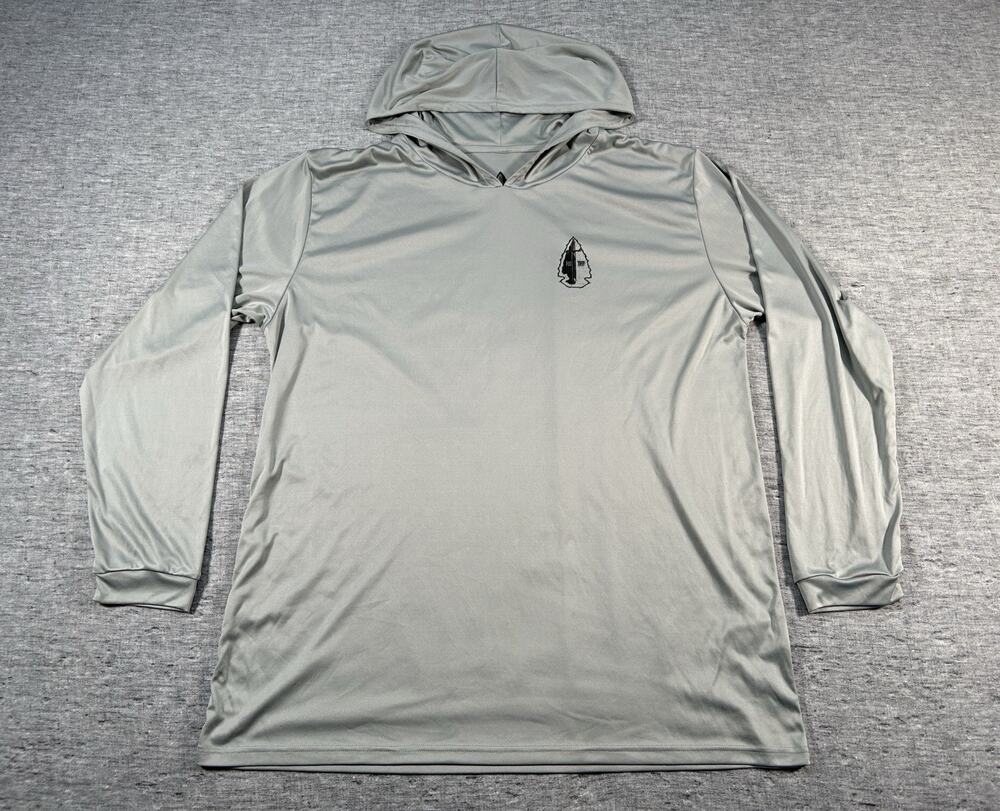 Tachuntfish Performance Hoodie Mens XXL Grey Long Sleeve Lightweight Pullover